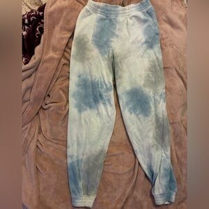 💰5/$10Tie-Dye Blue Sweatpants - Cozy Elastic Waist Joggers